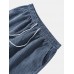 Men Corduroy Drawstring Waist Slant Pockets Cuffed Jogger Pants