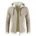 Mens Fashion Hooded Knitting Thickened Drawstring Casual Jacket