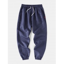Mens Casual Solid Color Drawstring Comfy Pants