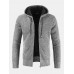 Men Plus Velvet Snowflake Cardigan Casual Hooded Collar Sweaters