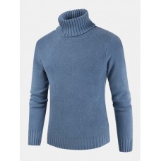 Men’s Male Self  cultivation High Collar Solid Color Sweaters