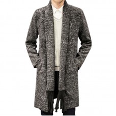 Mens Mid Long Chic Trendy Casual Trench Cardigans Coat