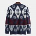 Men New Fashion Round Neck Rhomboids Pullover Sweaters