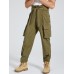 Mens Irregular Lace  up Waist Overall Cargo Pants