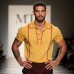 Men's Vintage Casual Striped Embroidered Cotton Short Sleeve Polo Shirt MTA2985E3TO