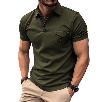 【CLEARANCE】Men's Casual Slim Lapel Short Sleeve Polo Shirt 18107009M