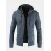 Men Plus Velvet Snowflake Cardigan Casual Hooded Collar Sweaters